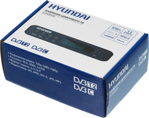Ресивер DVB-T2 Hyundai H-DVB500 черный