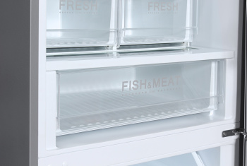 Холодильник Hyundai CC4553F 2-хкамерн. черная сталь (двухкамерный)