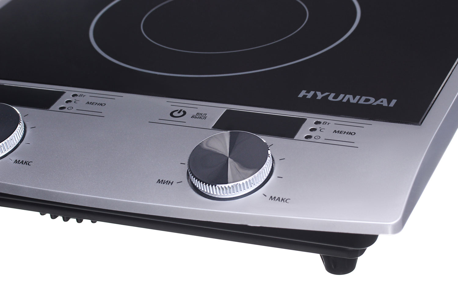 Плита Индукционная Hyundai HYC-0103 серебристый/черный стеклокерамика (настольная)