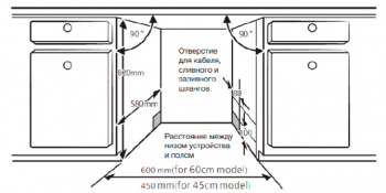 Посудомоечная машина встраив. Hyundai HBD 480 2100Вт узкая серебристый
